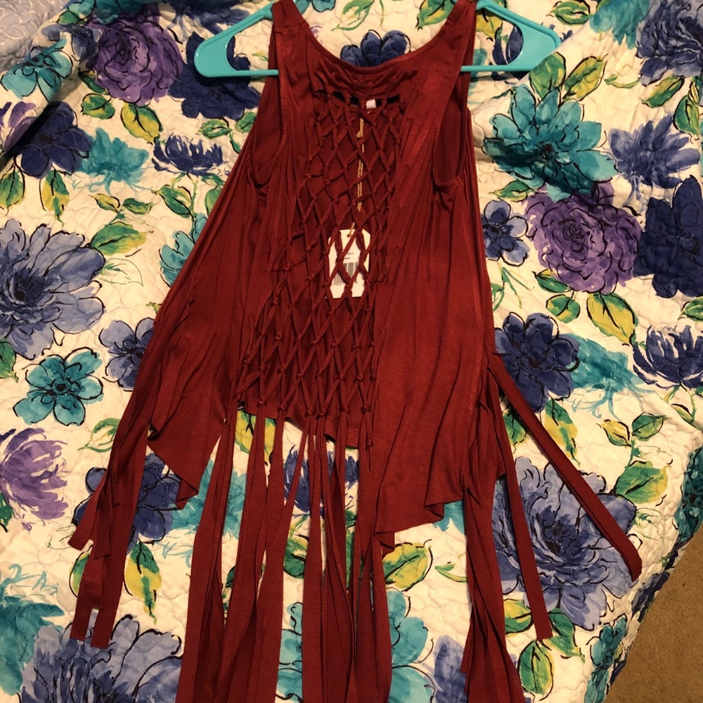 Burgundy tank top